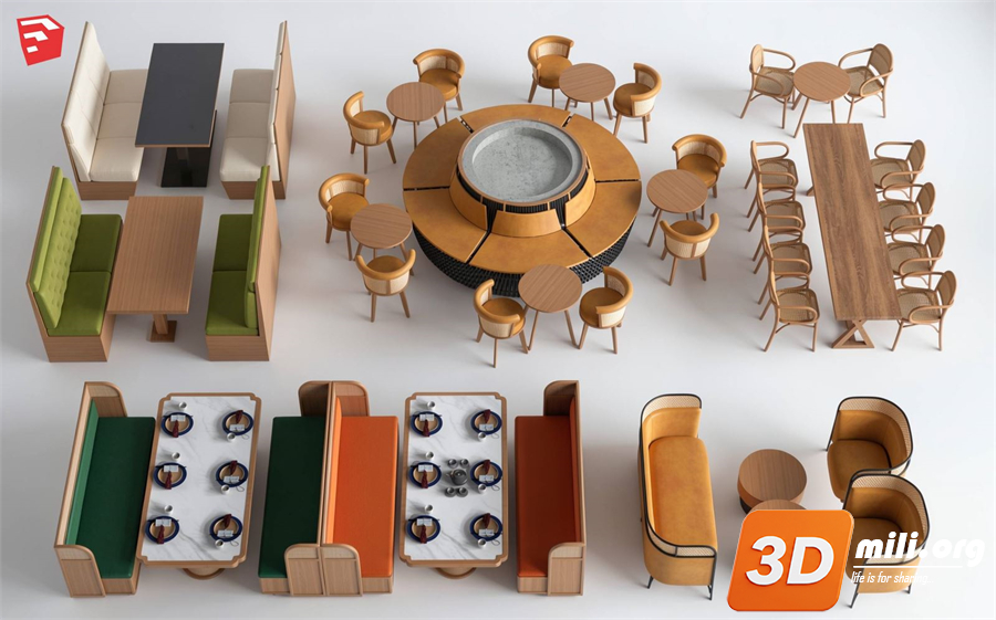 Cafe Furniture Skp Files 